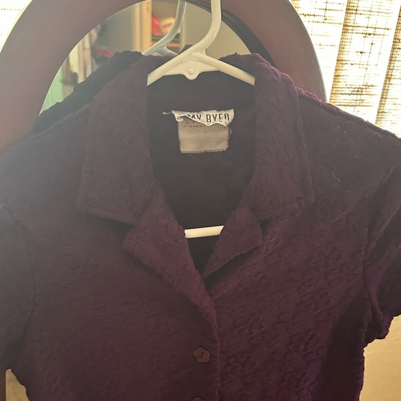 Purple Button-Up Top - Picture 2 of 4